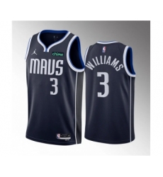 Men's Dallas Mavericks #3 Grant Williams Navy Statement Edition Stitched Basketball Jersey