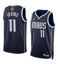 Men's Dallas Mavericks #11 Kyrie Irving Navy 2024 Finals Statement Edition Stitched Basketball Jersey