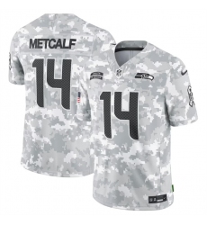 Men's Seattle Seahawks #14 DK Metcalf 2024 Arctic Camo Salute To Service Limited Stitched Football Jersey