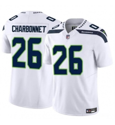 Men's Seattle Seahawks #26 Zach Charbonnet White 2024 F.U.S.E Vapor Limited Stitched Football Jersey