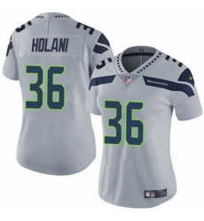 Women Seattle Seahawks #36 George Holani Grey Vapor Limited Stitched Football Jersey