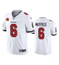 Men's Tampa Bay Buccaneers #6 Baker Mayfield White 2024 With 4-Star C Vapor Limited Football Stitched Jersey