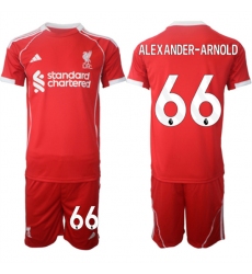 Men's Liverpool #66 Trent Alexander-Arnold 2025 Red Home Soccer Jersey Suit