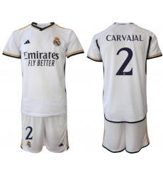 Men's Real Madrid #2 Carvajal 2023-24 White Home Soccer Jersey