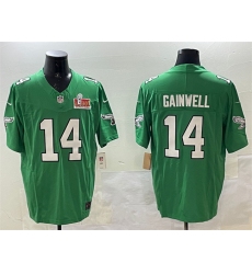 Men's Philadelphia Eagles #14 Kenneth Gainwell Green 2025 Super Bowl LIX F.U.S.E. Throwback Vapor Untouchable Limited Stitched Football Jersey