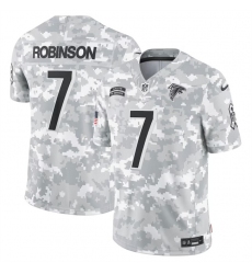 Men's Atlanta Falcons #7 Bijan Robinson 2024 Arctic Camo Salute To Service Limited Stitched Football Jersey