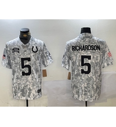 Men's Indianapolis Colts #5 Anthony Richardson Arctic Camo 2024 FUSE Salute to Service Limited Stitched Jersey