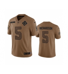 Men's Nike Indianapolis Colts #5 Anthony Richardson 2023 Brown Salute To Sertvice Limited Football Stitched Jersey
