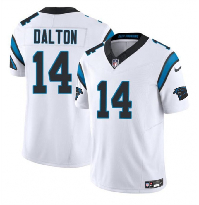 Men's Carolina Panthers #14 Andy Dalton White 2024 F.U.S.E. Vapor Limited Stitched Football Jersey