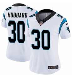 Women Carolina Panthers #30 Chuba Hubbard White F U S E Stitched NFL Jersey