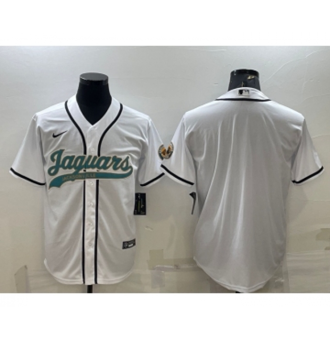 Men's Nike Jacksonville Jaguars Blank White Cool Base Stitched Baseball Jersey