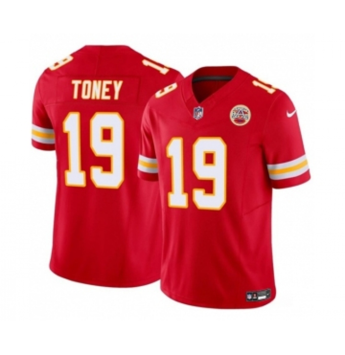 Men's Nike Kansas City Chiefs #19 Kadarius Toney Red 2023 F.U.S.E. Vapor Untouchable Limited Football Stitched Jersey