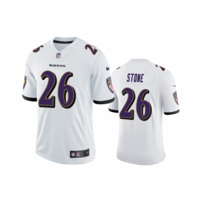 Nike Baltimore Ravens #26 Geno Stone White Vapor Untouchable Limited Jersey