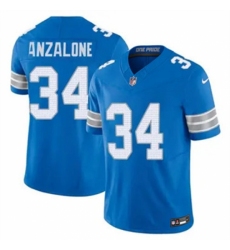 Men's Detroit Lions #34 Alex Anzalone Blue Vapor Stitched Nike NFL Jersey