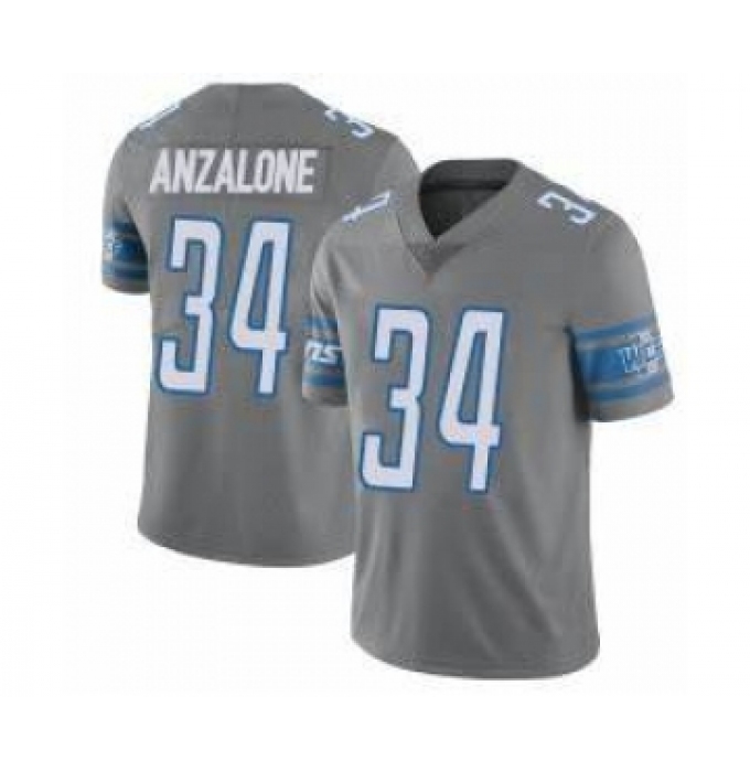 Men's Nike Detroit Lions #34 Alex Anzalone Grey Vapor Untouchable Limited Stitched Jersey