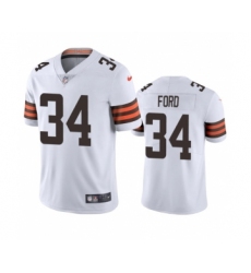 Men's Cleveland Browns #34 Jerome Ford White Vapor Limited Stitched Jersey
