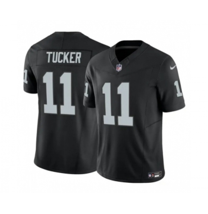 Men's Las Vegas Raiders #11 Tre Tucker Black 2023 F.U.S.E Vapor Untouchable Football Stitched Jersey