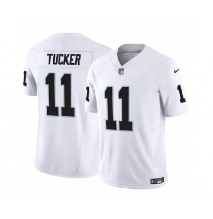 Men's Las Vegas Raiders #11 Tre Tucker White 2023 F.U.S.E Vapor Untouchable Football Stitched Jersey