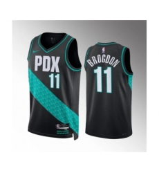 Men's Portland Trail Blazers #11 Malcolm Brogdon 2022-23 Black City Edition Stitched Basketball Jersey