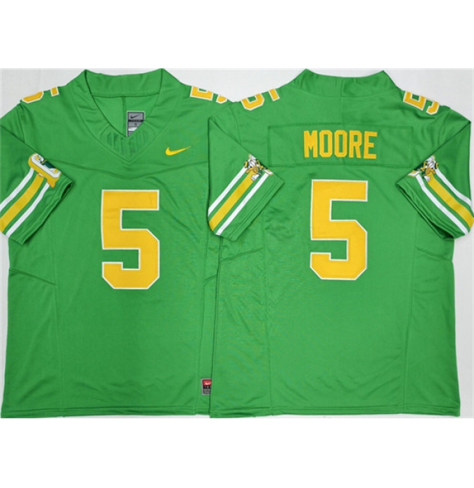 Men's Oregon Ducks #5 Dakorien Moore 2026 Green F.U.S.E. Stitched Jersey