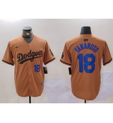 Men's Los Angeles Dodgers #18 Yoshinobu Yamamoto Number Olive Cool Base Limited Stitched Jerseys