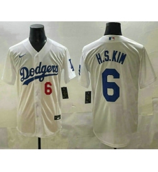 Men's Los Angeles Dodgers #6 Hyeseong Kim White Cool Base Jersey