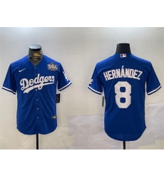 Men's Los Angeles Dodgers #8 Enrique Hernández Royal 2024 World Series Cool Base Stitched Baseball Jersey