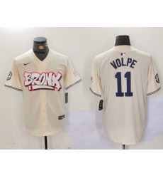 Men's New York Yankees #11 Anthony Volpe Cream Limited Stitched Baseball Jersey