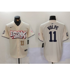 Men's New York Yankees #11 Anthony Volpe Cream Limited Stitched Baseball Jerseys