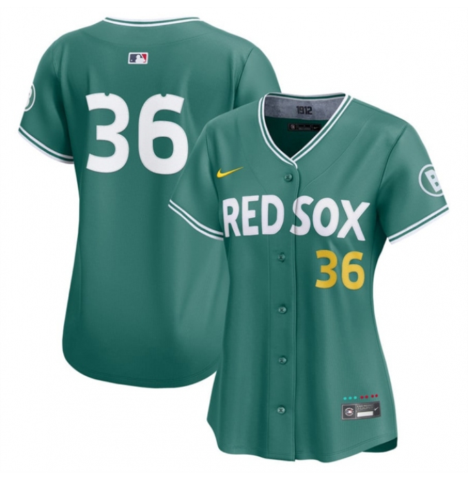 Women's Boston Red Sox #36 Triston Casas Green 2025 City Connect Limited Stitched Baseball Jersey(Run Small)