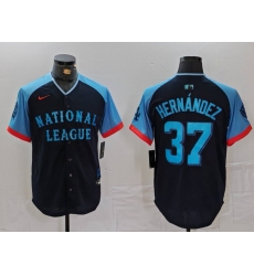 Men's Los Angeles Dodgers #37 Teoscar Hernandez Navy 2024 All Star Limited Stitched Jersey