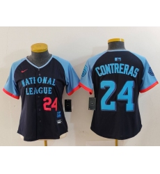 Women's Milwaukee Brewers #24 William Contreras Navy 2024 All Star Limited Stitched Jerseys