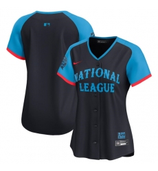 Women's National League Blank Navy 2024 All-Star Limited Stitched Baseball Jersey(Run Small)