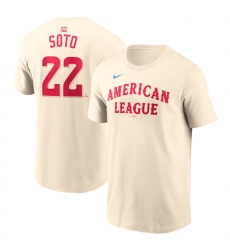 Men's American League #22 Juan Soto Cream 2024 All-Star Name & Number T-Shirt