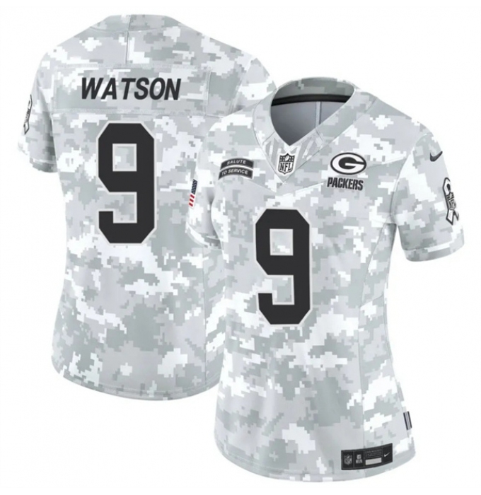 Women's Green Bay Packers #9 Christian Watson 2024 F.U.S.E Arctic Camo Salute To Service Limited Stitched Football Jersey(Run Small)