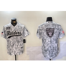 Men's Las Vegas Raiders Blank 2024 Arctic Camo Salute to Service Stitched Baseball Jerseys