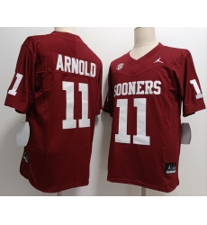 Men's Oklahoma Sooners #11 Jackson Arnold Red FUSE College Stitched Jersey