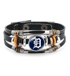 Detroit Tigers MLB Pro football team jewel cowhide bracelet leather hand jewelry