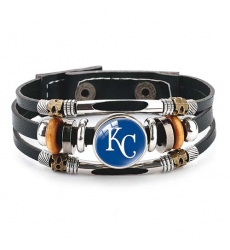 Kansas City Royals MLB Pro football team jewel cowhide bracelet leather hand jewelry