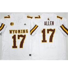 Men's Wyoming Cowboys #17 Josh Allen White 2026 F.U.S.E. Stitched College Football Jersey