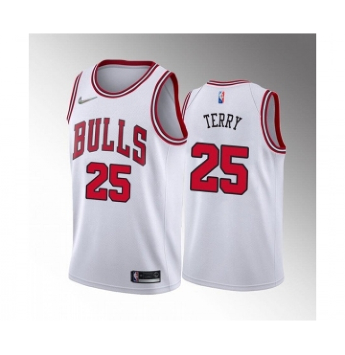 Men's Chicago Bulls #25 Dalen Terry White Stitched Basketball Jersey