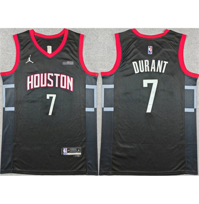 Men's Houston Rockets #7 Kevin Durant Black Statement Edition Stitched Jersey