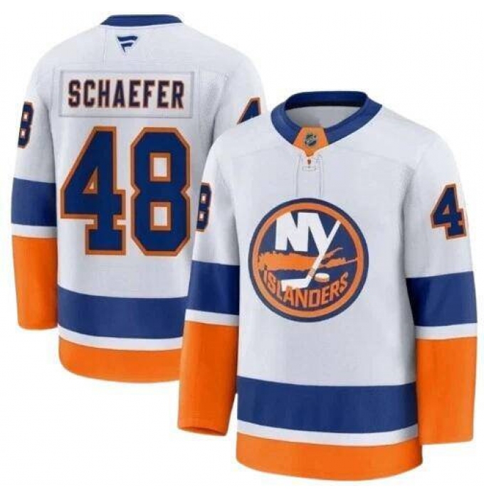 Men's New York Islanders #48 Matthew Schaefer Blue White 2025 Stitched Hockey Jersey