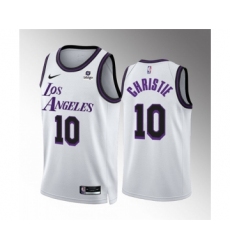 Men's Los Angeles Lakers #10 Max Christie White City Edition Stitched Basketball Jersey