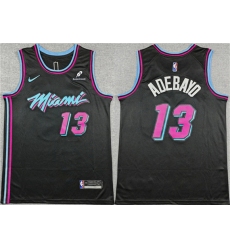 Men's Miami Heat #13 Bam Adebayo Black 2025-26 City Edition Stitched Basketball Jersey