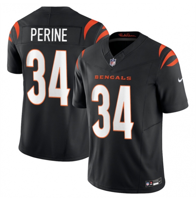 Men's Cincinnati Bengals #34 Samaje Perine Black 2025 F.U.S.E. Vapor Untouchable Limited Stitched Football Jersey