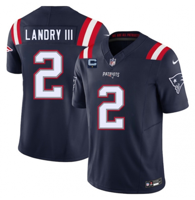 Men's New England Patriots #2 Harold Landry III Navy 2025 F.U.S.E. With 1-Star C Vapor Limited Stitched Jersey