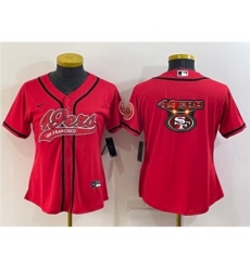 Youth San Francisco 49ers Red Team Big Logo With Patch Cool Base Stitched Baseball Jersey