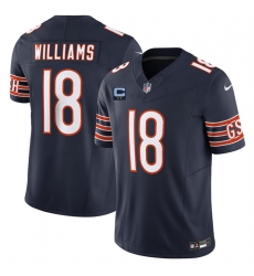 Men's Chicago Bears #18 Caleb Williams Navy 2025 F.U.S.E. With 2-Star C Vapor Untouchable Limited Stitched Football Jersey