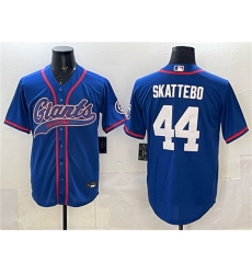 Men's New York Giants #44 Cam Skattebo Royal With Cool Base Stitched Baseball Jersey